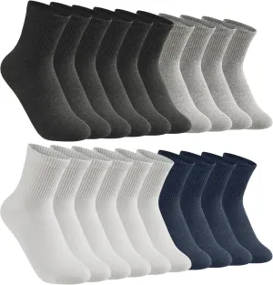 10 Pairs Men's Crew Socks,Athletic Cushioned Sport Running Calf Socks,Comfortable,Durable, Size 7-11