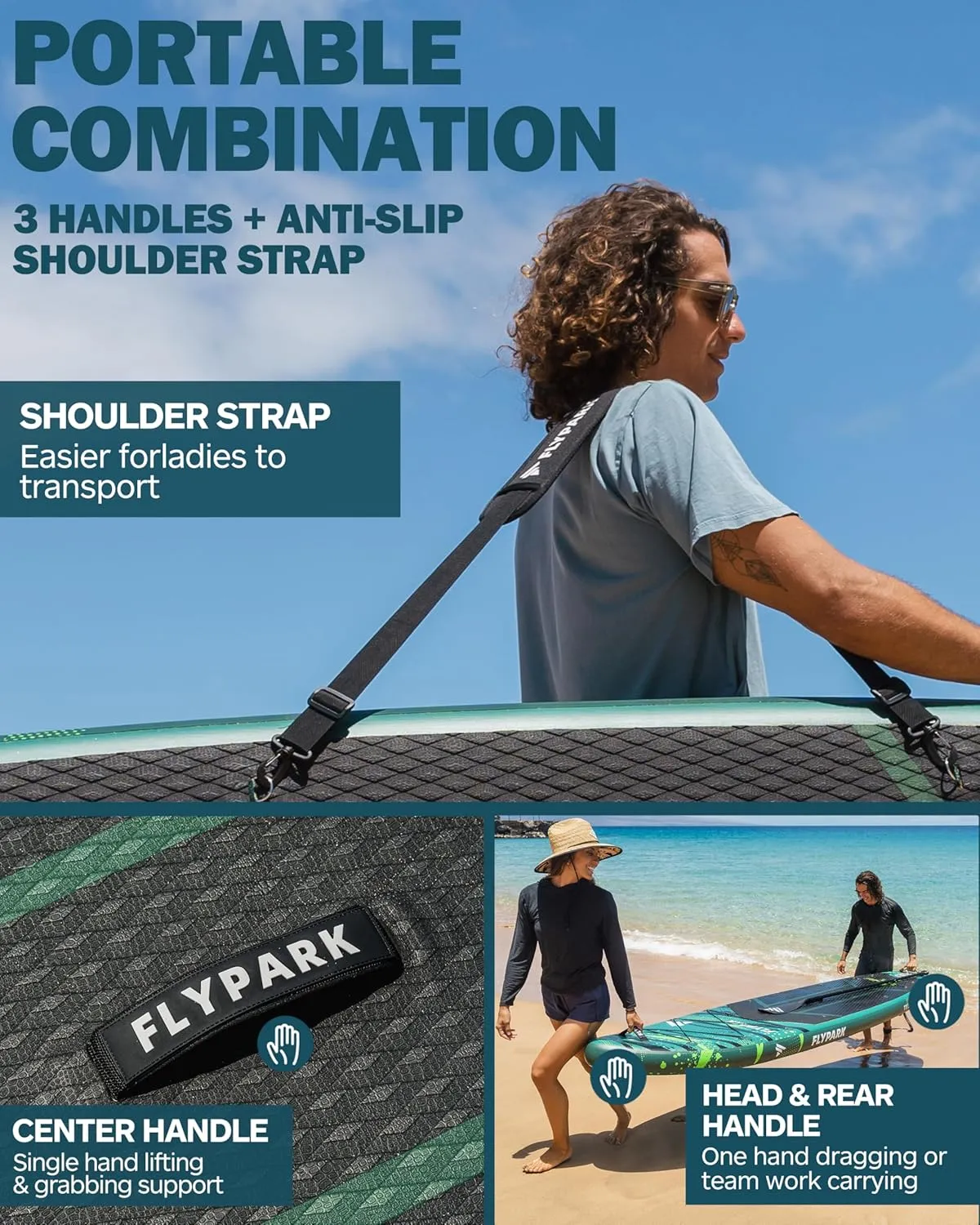 11'x34 Inflatable Paddle Boards, Extra Wide SUP for 420lbs/3Adults, Yoga Stand Up Paddle Board, 110L Backpack, 15 D-Rings, Shoulder Strap, US-Fin, 2-Action Pump