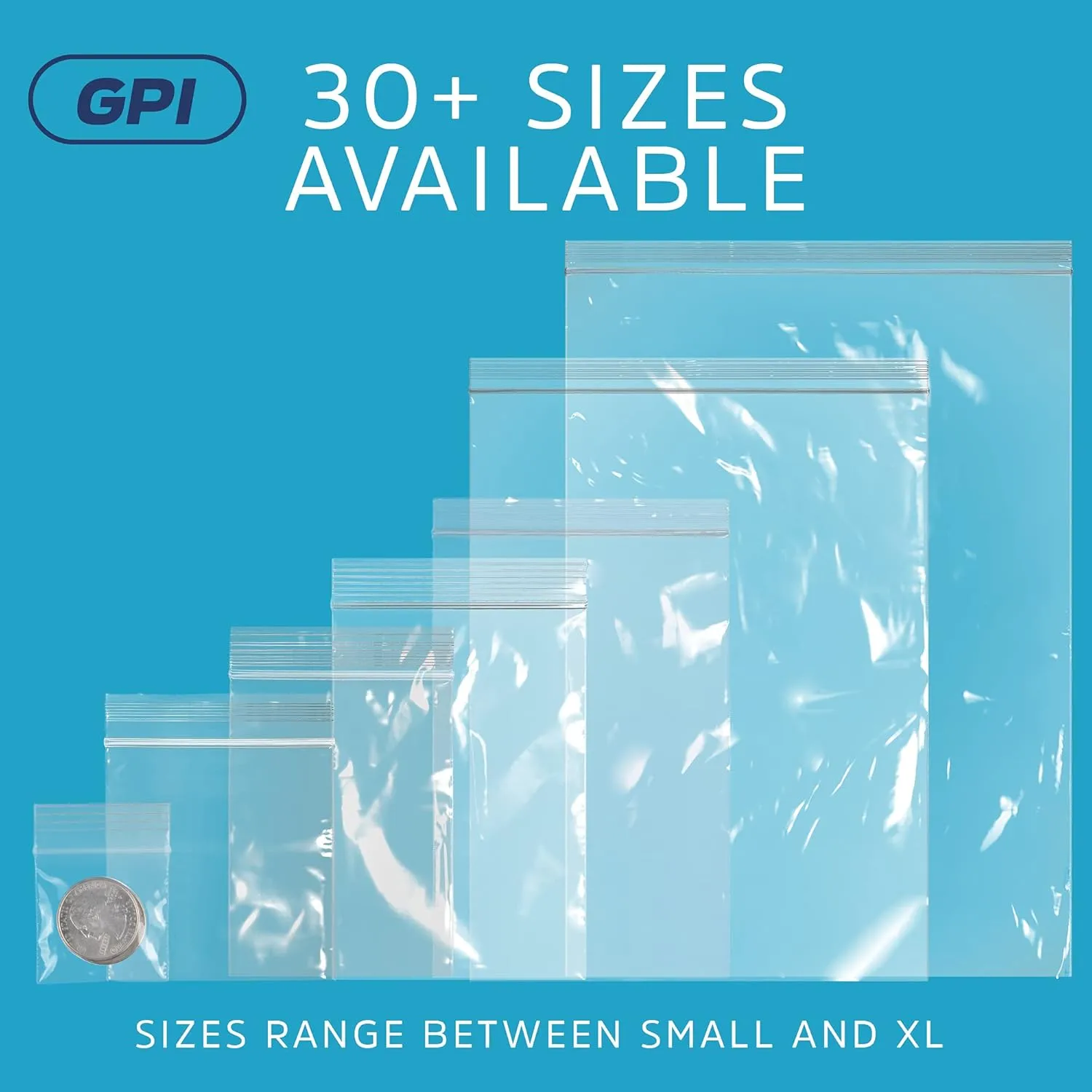 2.5 x 3 inches, 4Mil Clear Reclosable ZIP Bags, PACK of 500 - GPI Brand