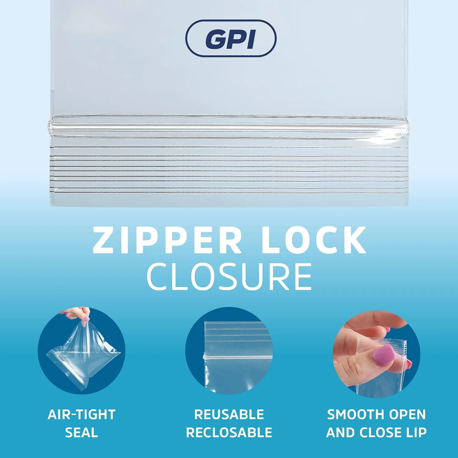2.5 x 3 inches, 4Mil Clear Reclosable ZIP Bags, PACK of 500 - GPI Brand