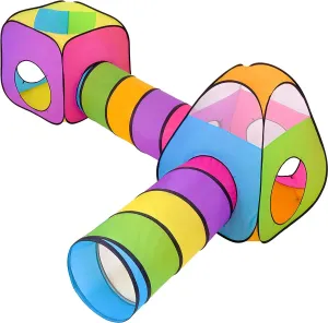 4pc Pop Up Children Play Tent : 2 Crawl Tunnel   2 Tents : Kids Tents for Boys, Girls, Babies & Toddlers for Indoor & Outdoor : Large Children Playhouse Ball Pit