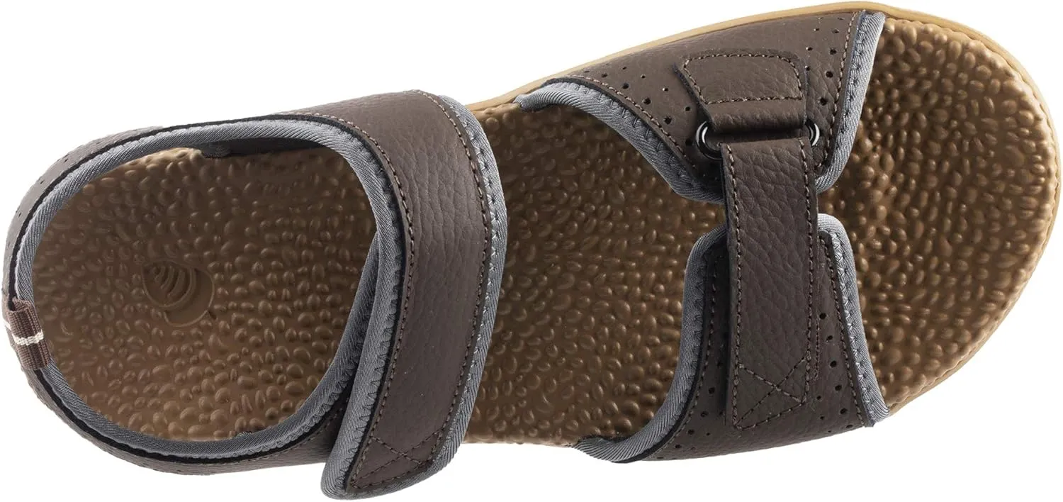 Acorn Men's Everywear Grafton Sandal, Lightweight with a Cushioned Footbed Plus Soft Adjustable Leather Straps