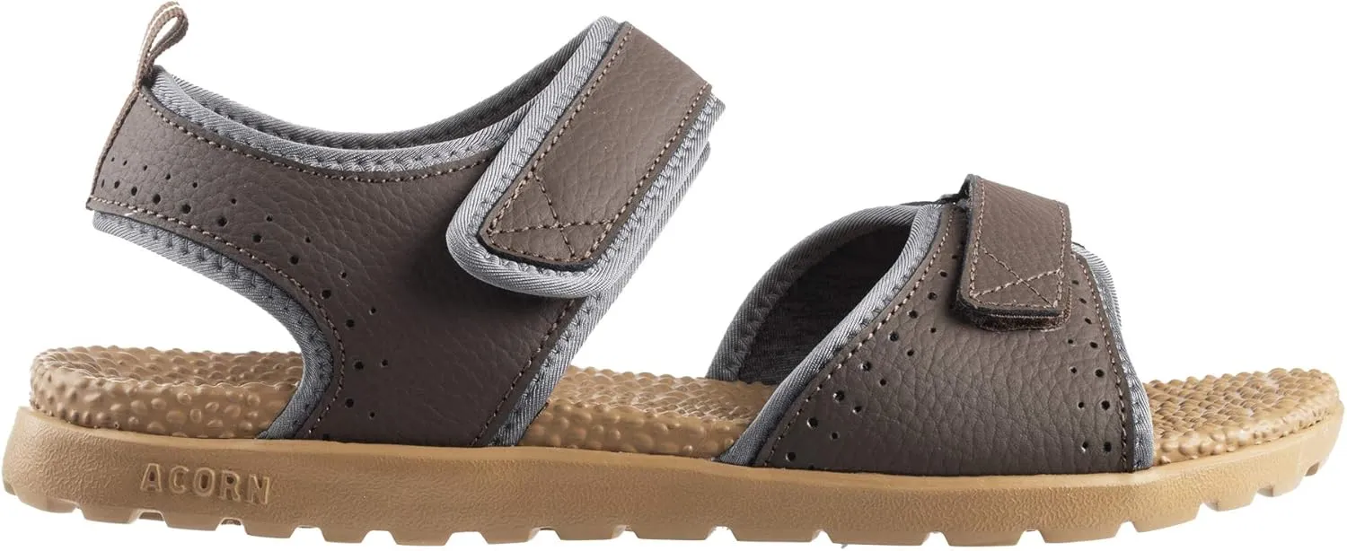 Acorn Men's Everywear Grafton Sandal, Lightweight with a Cushioned Footbed Plus Soft Adjustable Leather Straps