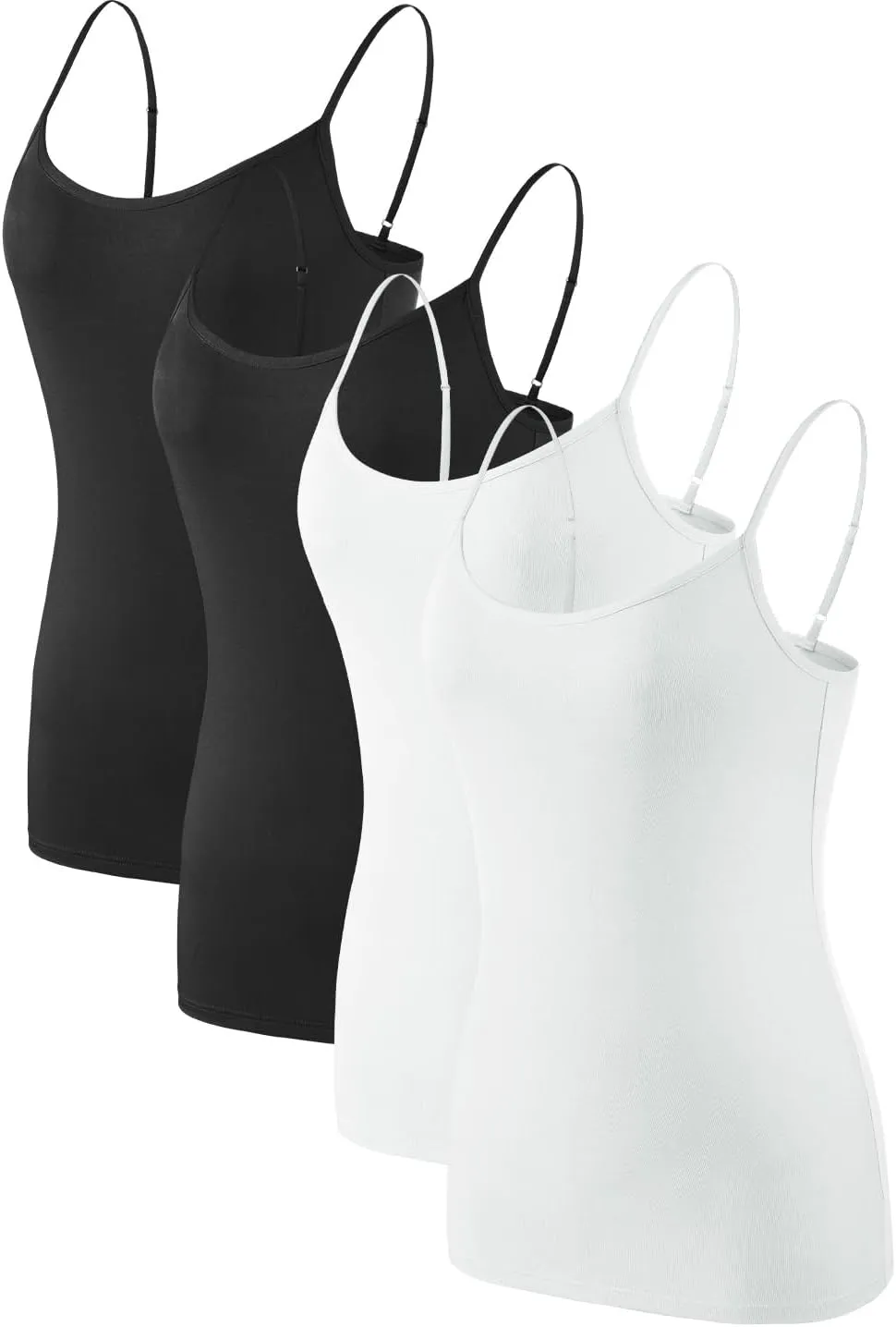 Air Curvey Women Camisole Tank Top Adjustable Straps Soft Basic Undershirts 2/4 Pack Layering Summer Tops