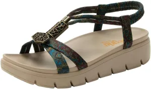 Alegria Women Roz - Arch Support Chunky Platform - For Travel and Everyday Activity - Vegan Braided Adjustable Buckle Slingback Slide Sandal