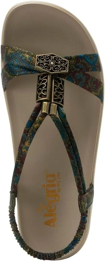 Alegria Women Roz - Arch Support Chunky Platform - For Travel and Everyday Activity - Vegan Braided Adjustable Buckle Slingback Slide Sandal