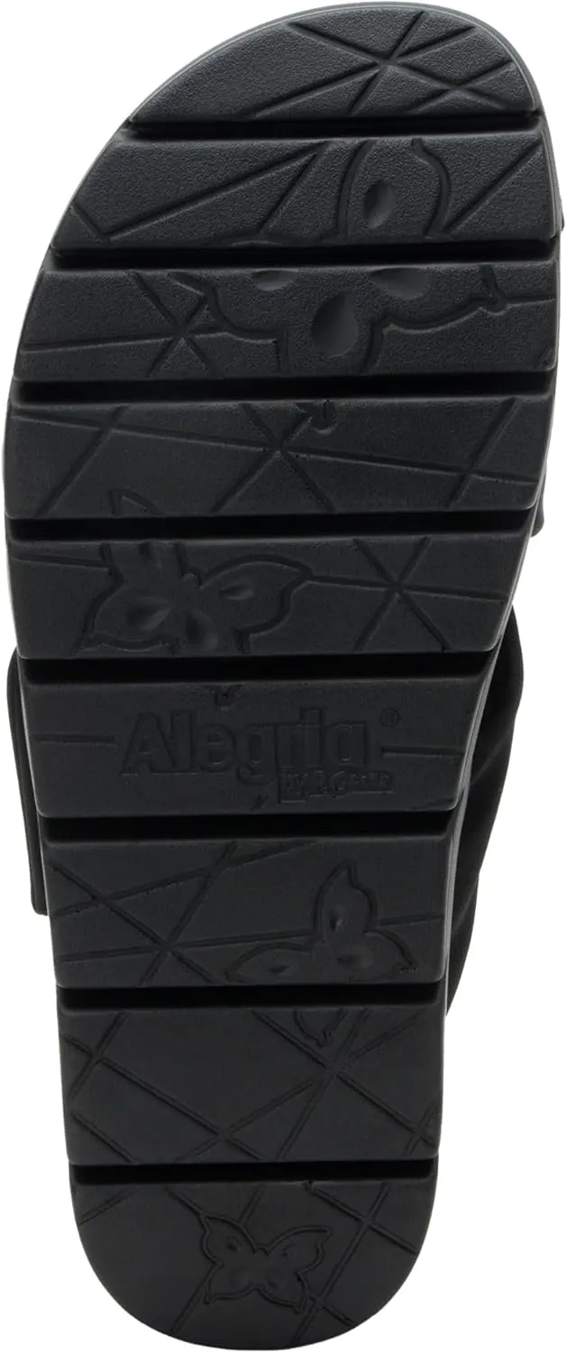 Alegria Women Rylie Vegan Leather Lightweight Platform Satin Scarf Tie Slide Sandal