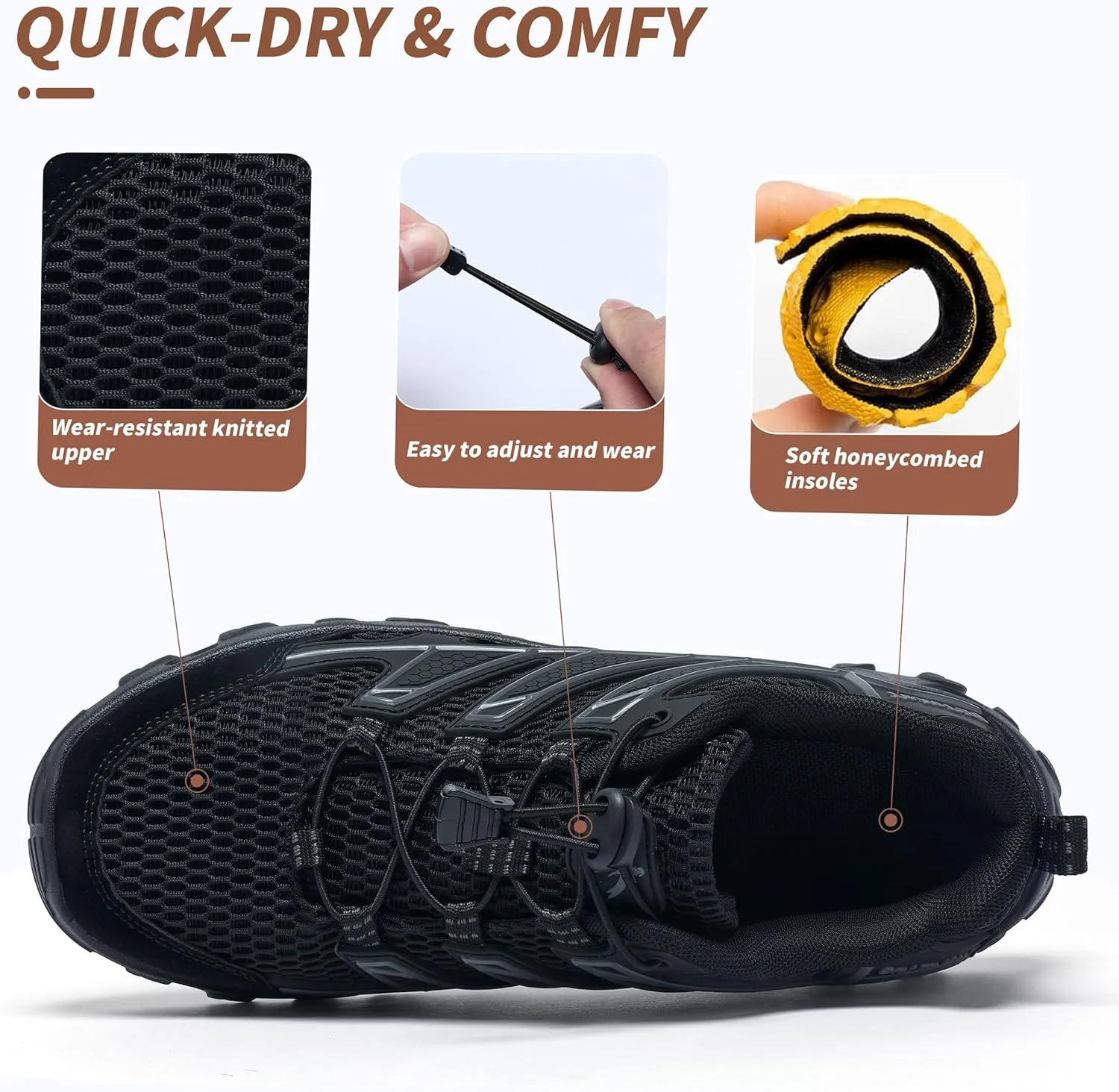 Alibress Water Shoes for Women Men Slip-on Hiking Water Shoes Quick-Dry Aqua Beach Swim River Shoes