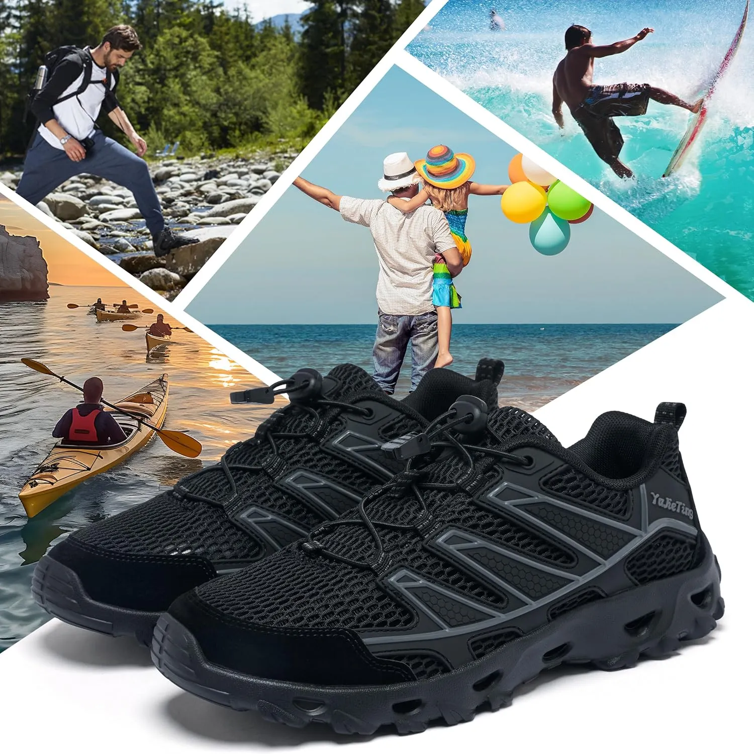 Alibress Water Shoes for Women Men Slip-on Hiking Water Shoes Quick-Dry Aqua Beach Swim River Shoes