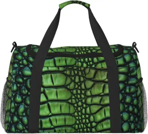 Alligator Skin Travel Duffel Bag Lightweight Waterproof Carry On Tote Bag Foldable Weekender Overnight Bags Sport Gym Bag For Women Men