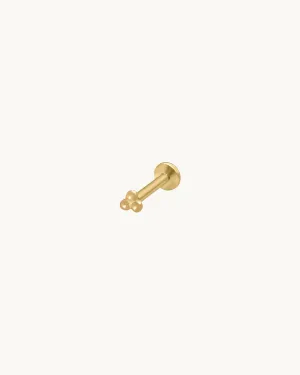 ALMA Flat Back Piercing Stud Earring 14K