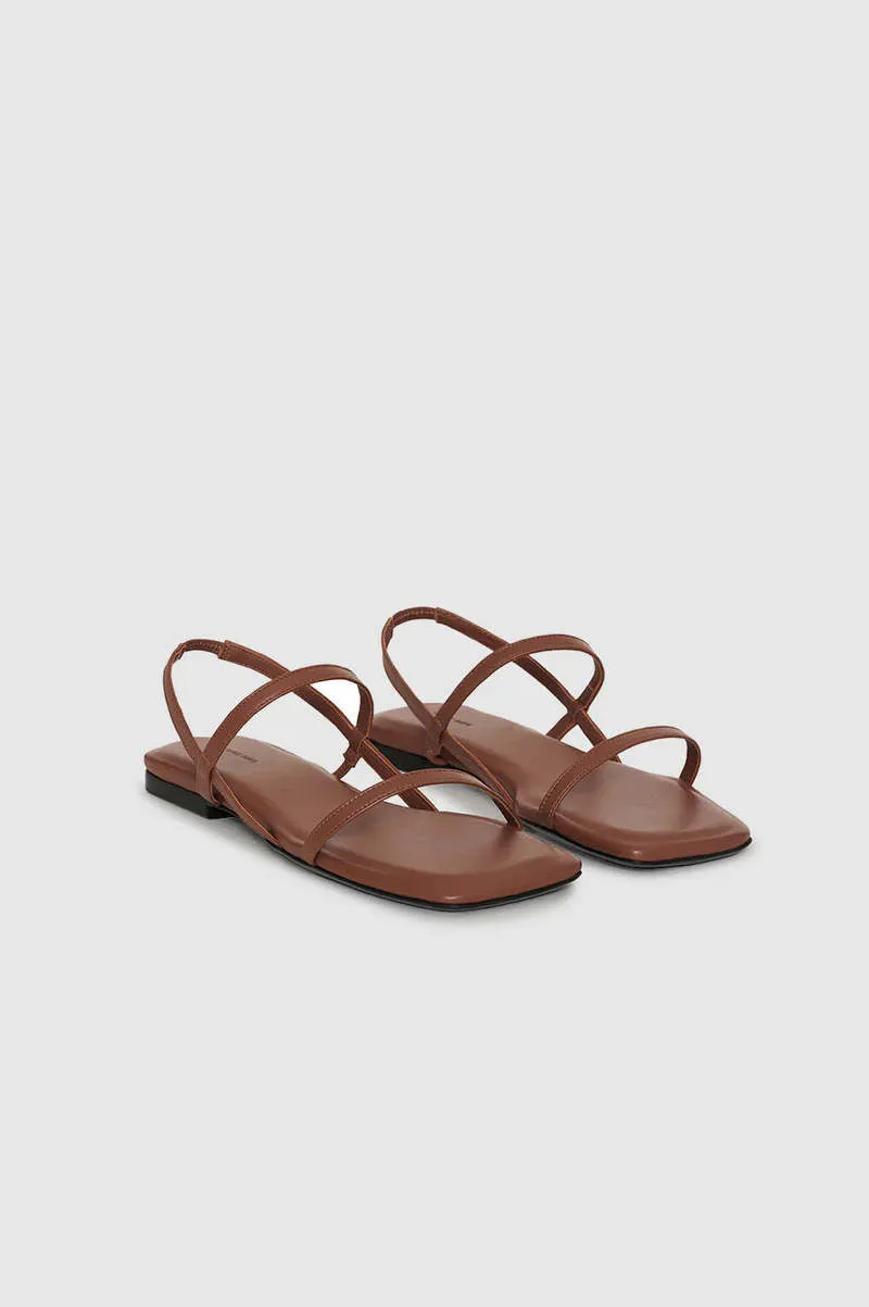 Anine Bing | Hilda Flat Sandals - Cognac