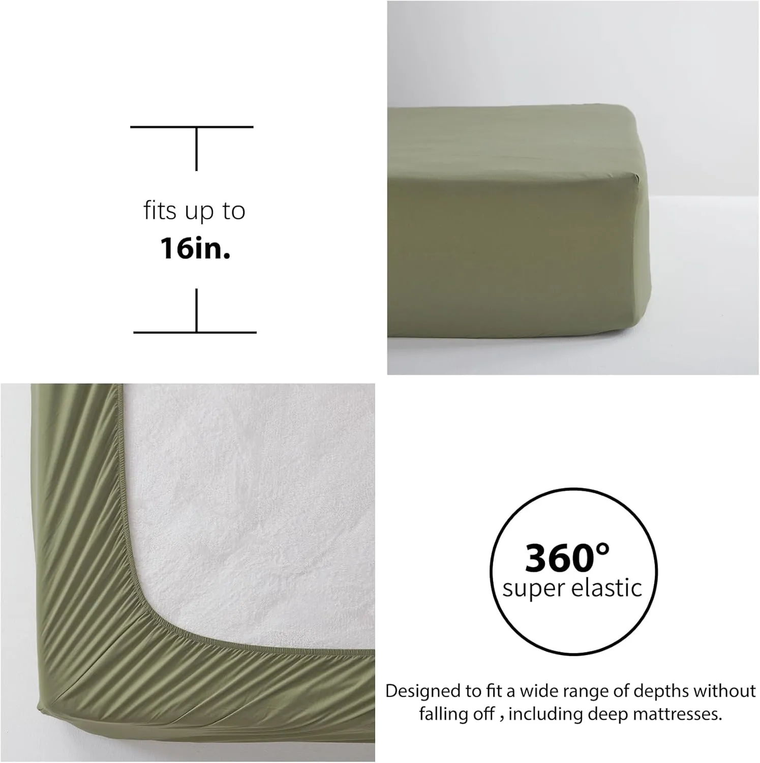 Anluoer Queen Comforter Set - Olive Green Tassel Boho Bed in a Bag 7 Piece with Lightweight Soft Fringe Bedding Sets with 1 Comforter, 2 PillowShams, 2 Pillowcases, 1 Flat Sheet, 1 Fitted Sheet