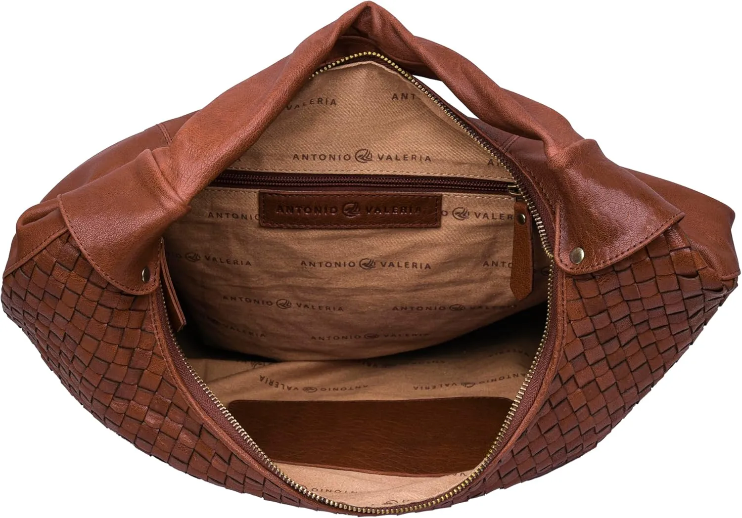 ANTONIO VALERIA Allison Braided Leather Tote Bag for Women