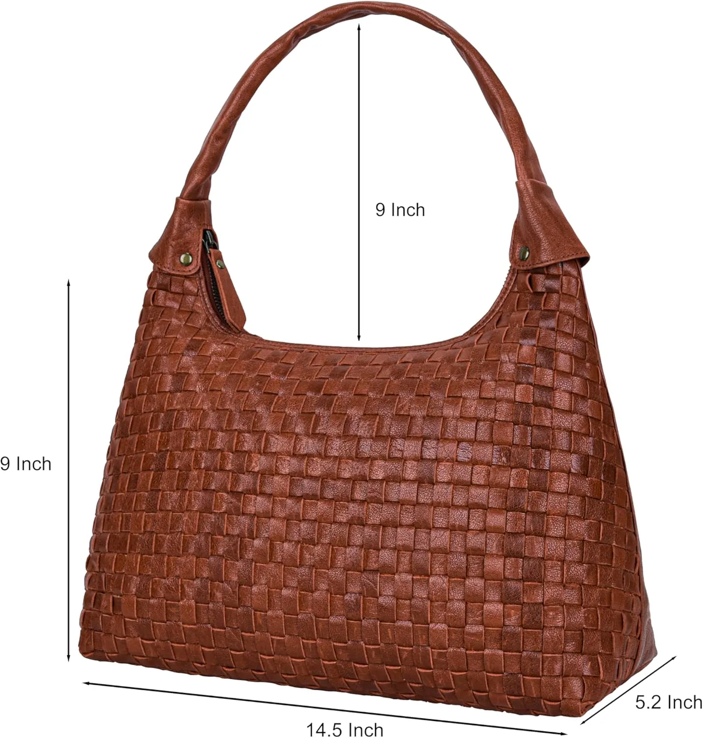 ANTONIO VALERIA Allison Braided Leather Tote Bag for Women