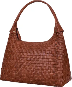 ANTONIO VALERIA Allison Braided Leather Tote Bag for Women