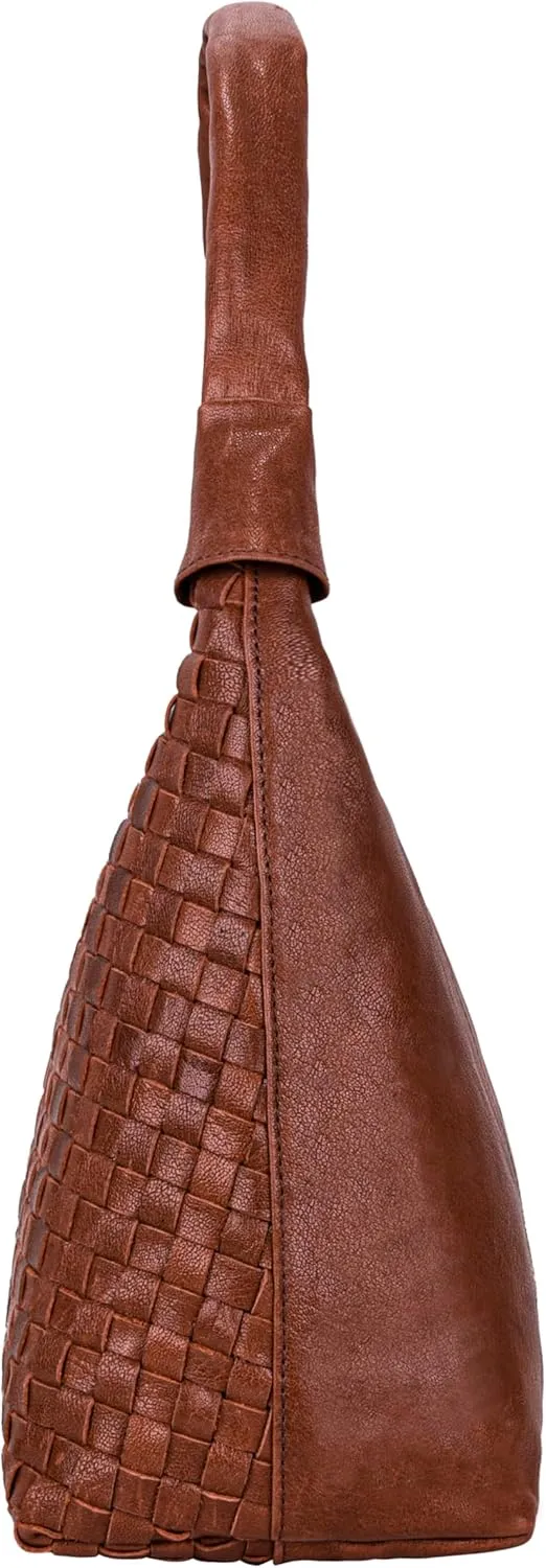 ANTONIO VALERIA Allison Braided Leather Tote Bag for Women