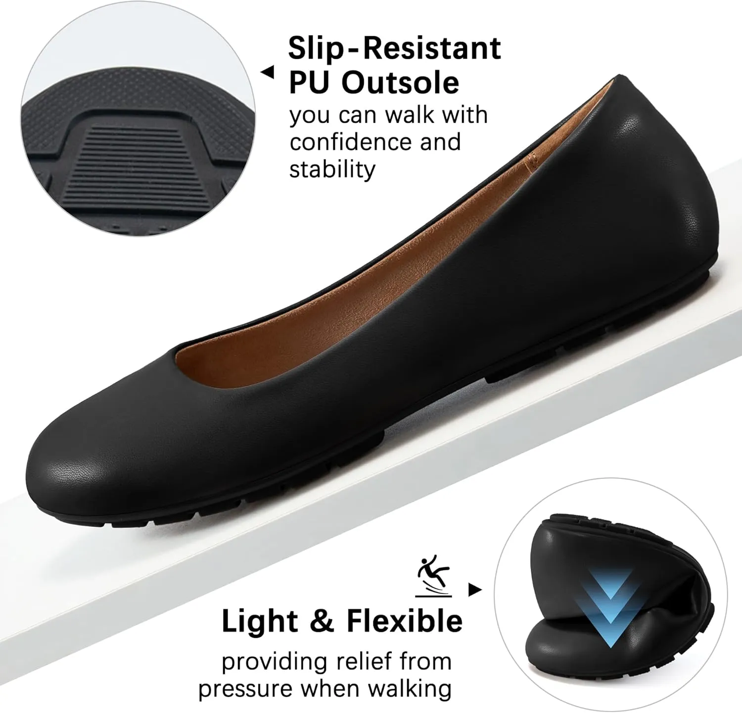 Aomigoct Flats for Women Ballets Shoes: Dress Slip Comfortable Work Flats for 2025 - Casual Ladies Wedding Walking Flat