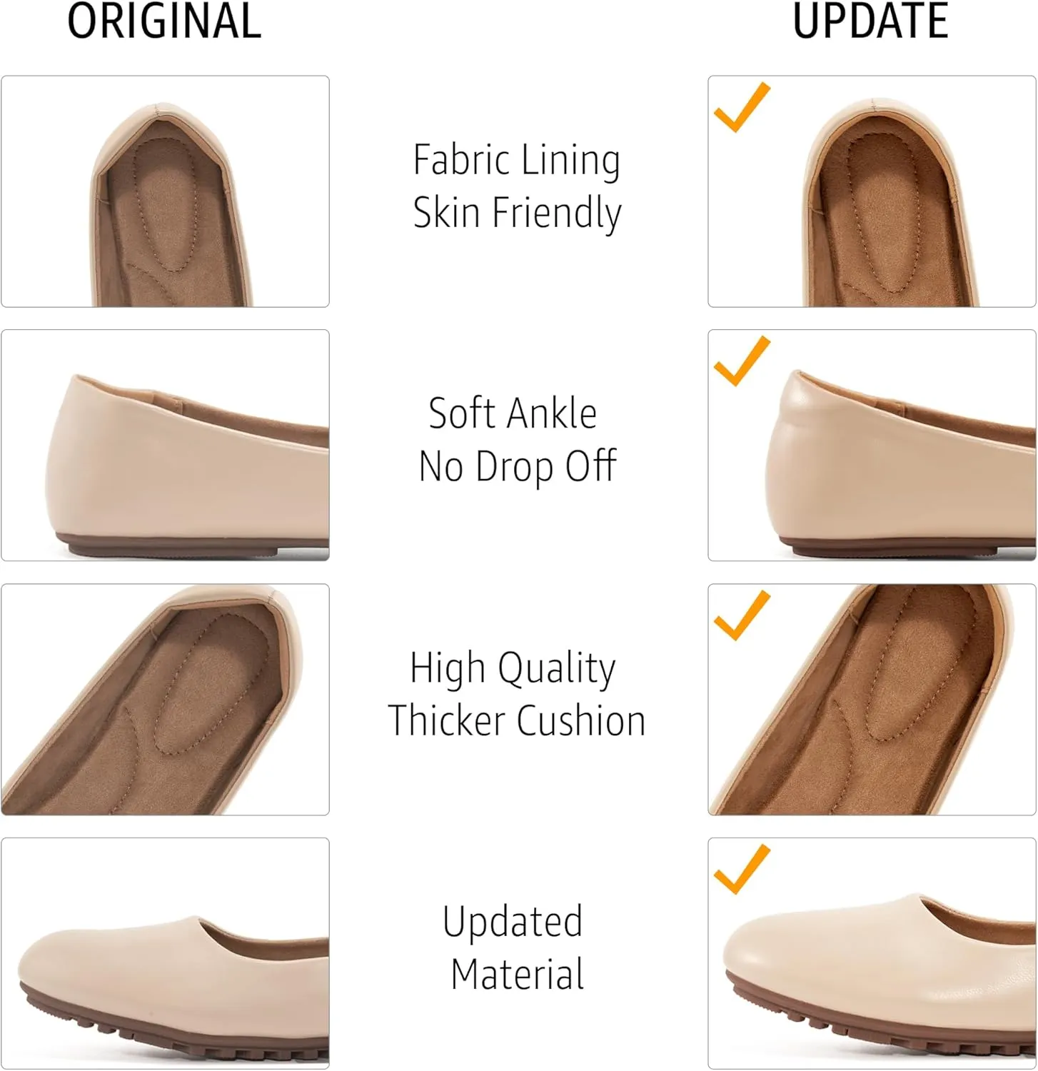 Aomigoct Flats for Women Ballets Shoes: Dress Slip Comfortable Work Flats for 2025 - Casual Ladies Wedding Walking Flat