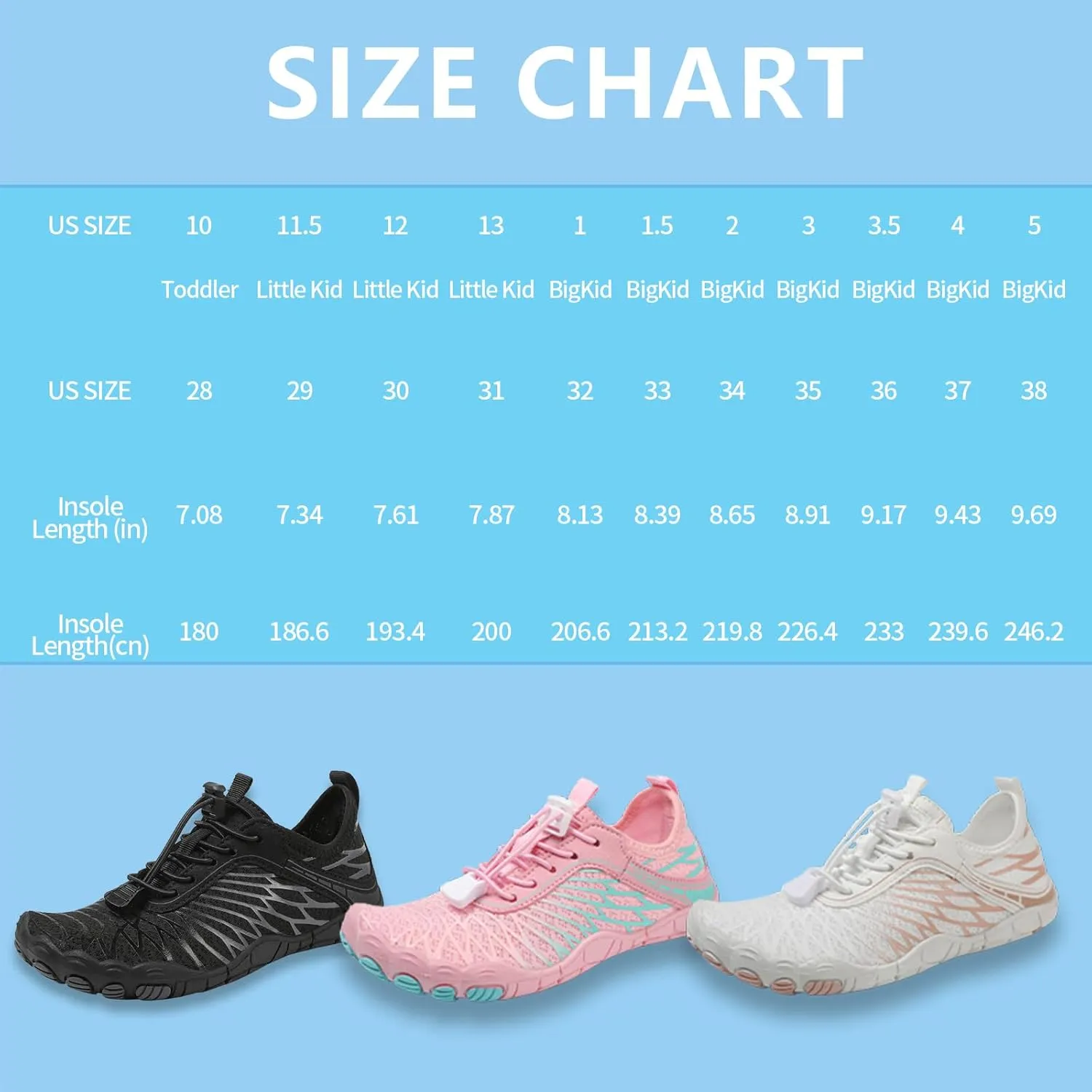 AoSiFu Water Shoes for Kids Boys Girls Aqua Socks Barefoot Beach Sports Swim Pool Quick Dry Lightweight (Little Kid/Big Kid)