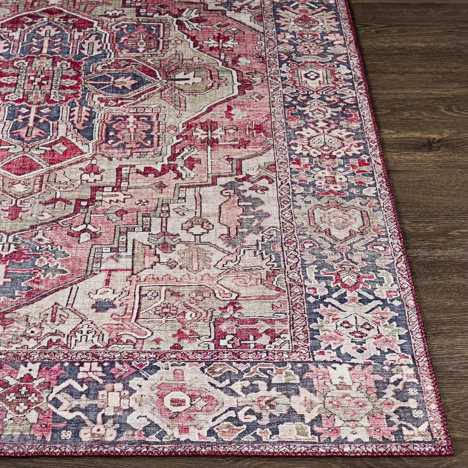 Artistic Weavers Reeta Vintage Medallion Area Rug,7'6" x 9'6",Burgundy/Dark Blue