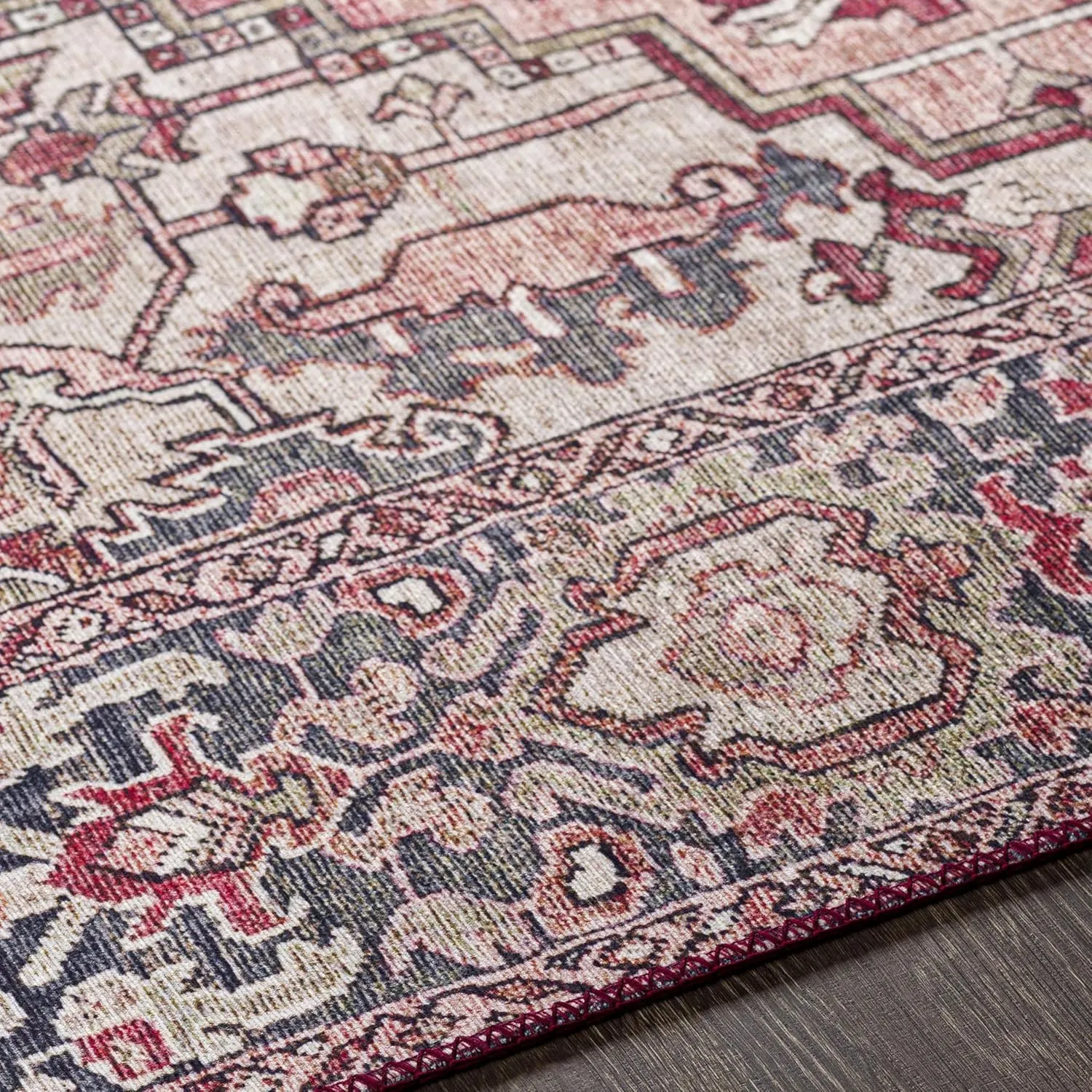 Artistic Weavers Reeta Vintage Medallion Area Rug,7'6" x 9'6",Burgundy/Dark Blue