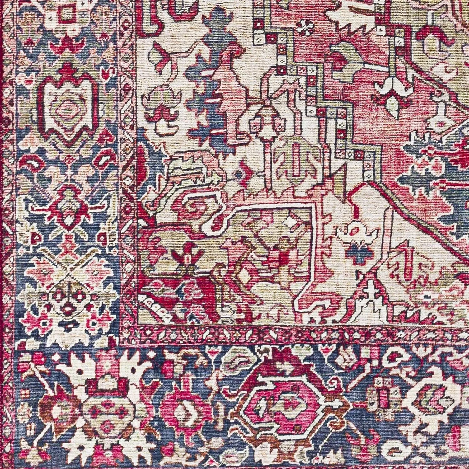 Artistic Weavers Reeta Vintage Medallion Area Rug,7'6" x 9'6",Burgundy/Dark Blue