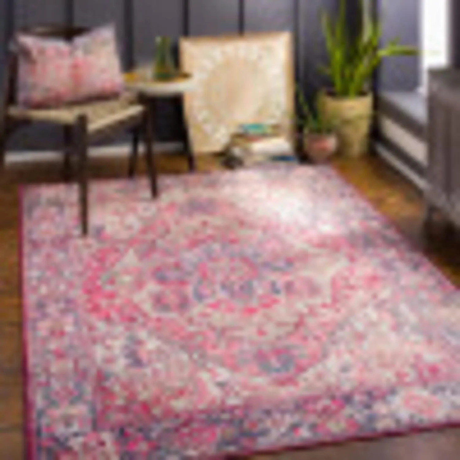 Artistic Weavers Reeta Vintage Medallion Area Rug,7'6" x 9'6",Burgundy/Dark Blue