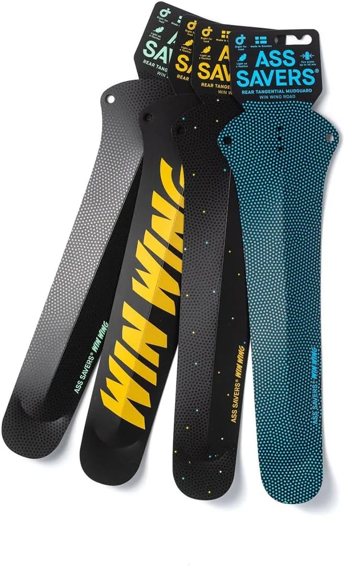 Ass Savers - Win Wing/Win Wing 2 - Rear Mudguards for Gravel/Road/MTB Bikes - Road for up to 35mm Wide Tires, Gravel for up to 60mm Wide Tires, MTB for up to 76 mm Wide Tires, Ultralight, Durable