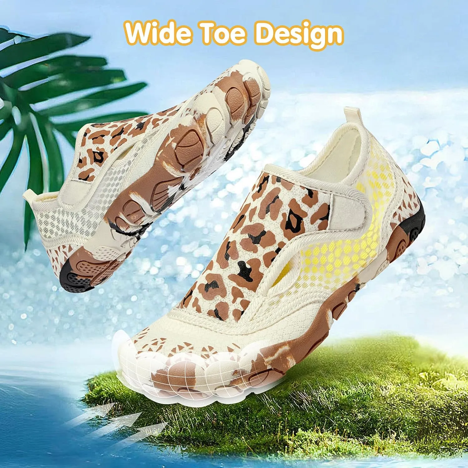 ATHMILE Kids Water Shoes Boys Girls Water Shoes Quick Dry Barefoot Beach Sports Swim Pool Summer Shoes(Little Kid/Big Kid)