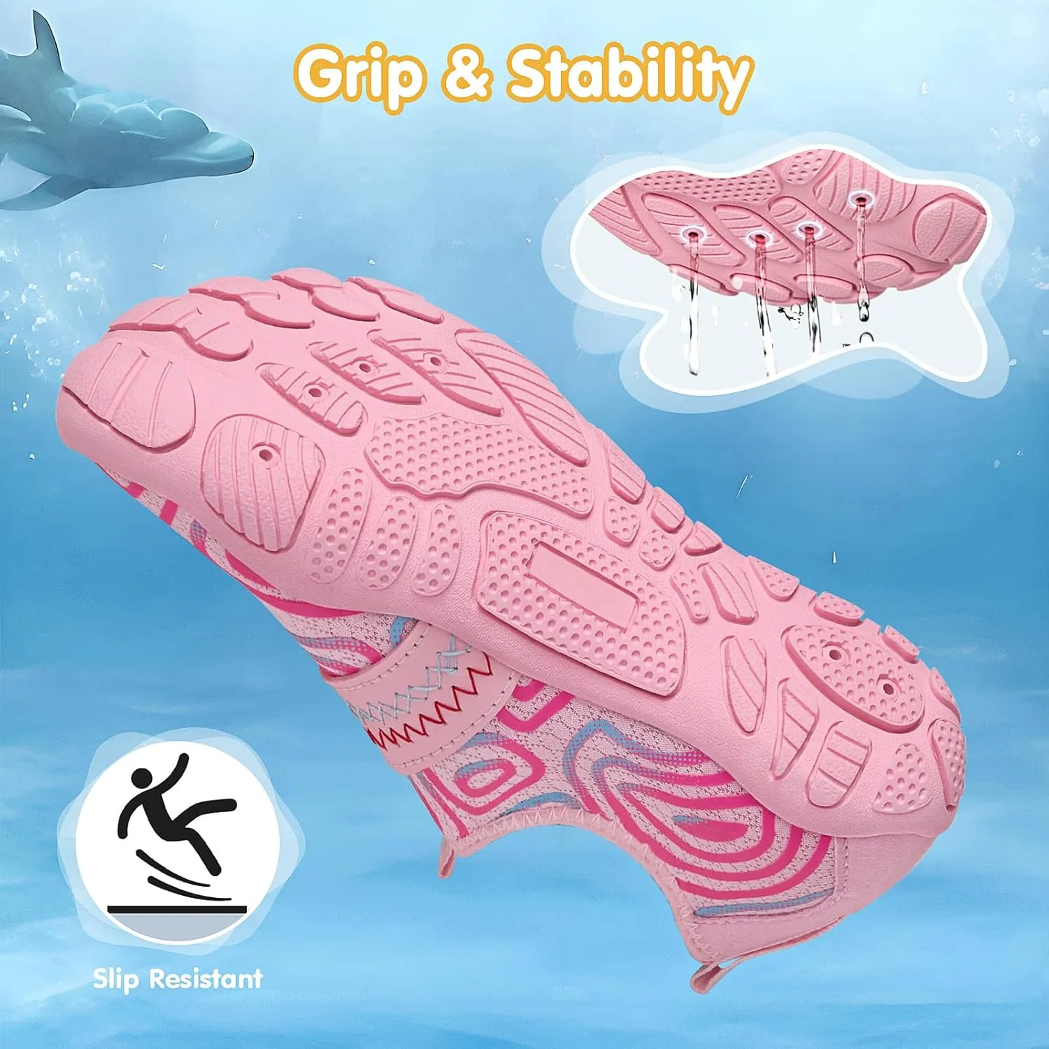ATHMILE Kids Water Shoes Boys Girls Water Shoes Quick Dry Barefoot Beach Sports Swim Pool Summer Shoes(Little Kid/Big Kid)
