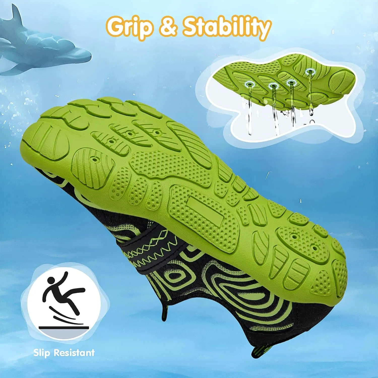 ATHMILE Kids Water Shoes Boys Girls Water Shoes Quick Dry Barefoot Beach Sports Swim Pool Summer Shoes(Little Kid/Big Kid)