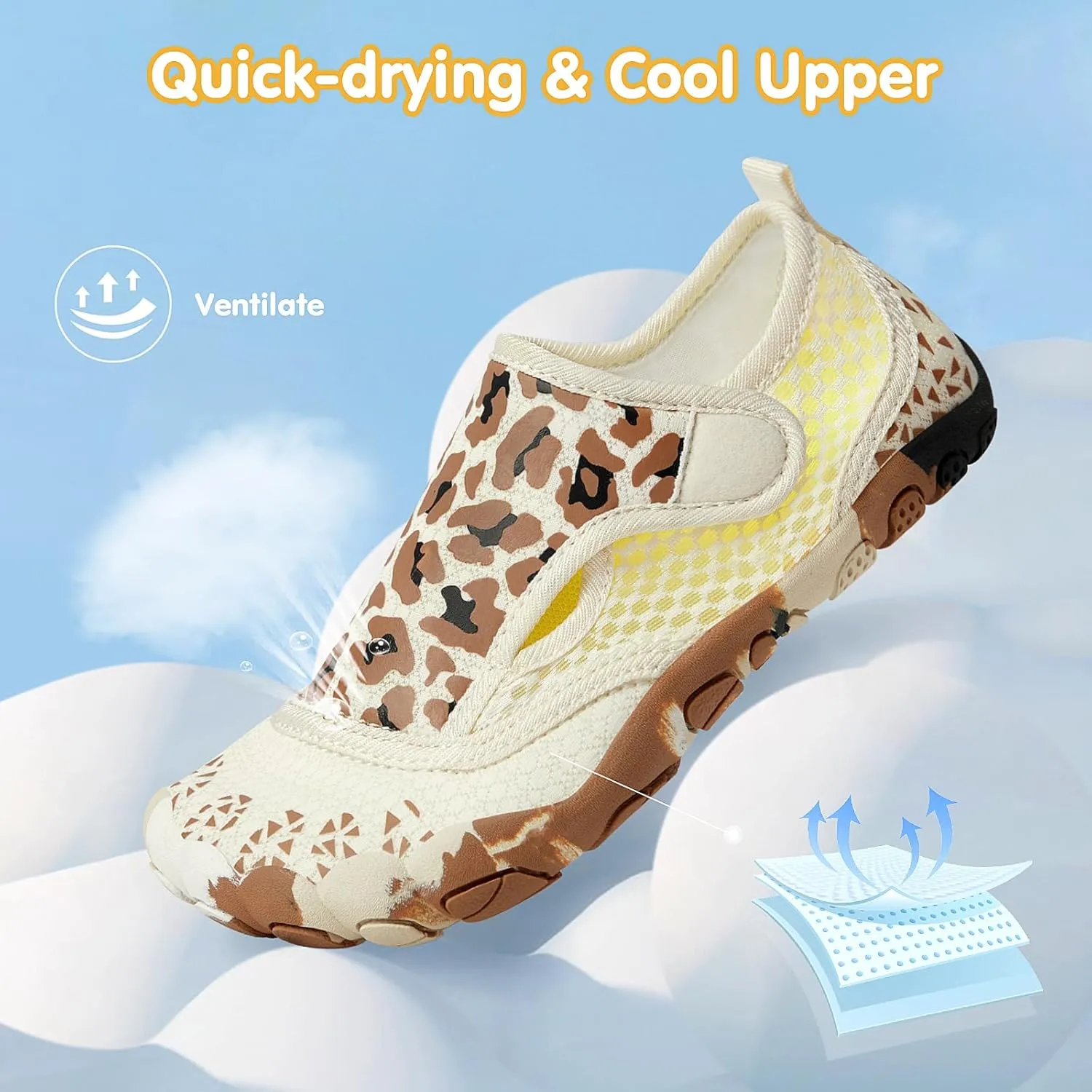 ATHMILE Kids Water Shoes Boys Girls Water Shoes Quick Dry Barefoot Beach Sports Swim Pool Summer Shoes(Little Kid/Big Kid)