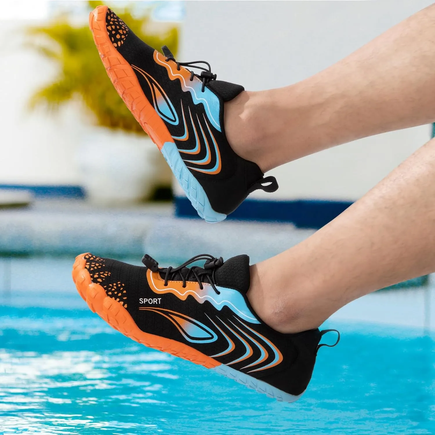 ATHMILE Water Shoes for Women Men Quick Dry Beach Barefoot Aqua Swim Shoes Non-Slip for Wading Rafting Hiking Kayaking