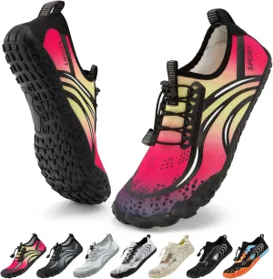 ATHMILE Water Shoes for Women Men Quick Dry Beach Barefoot Aqua Swim Shoes Non-Slip for Wading Rafting Hiking Kayaking