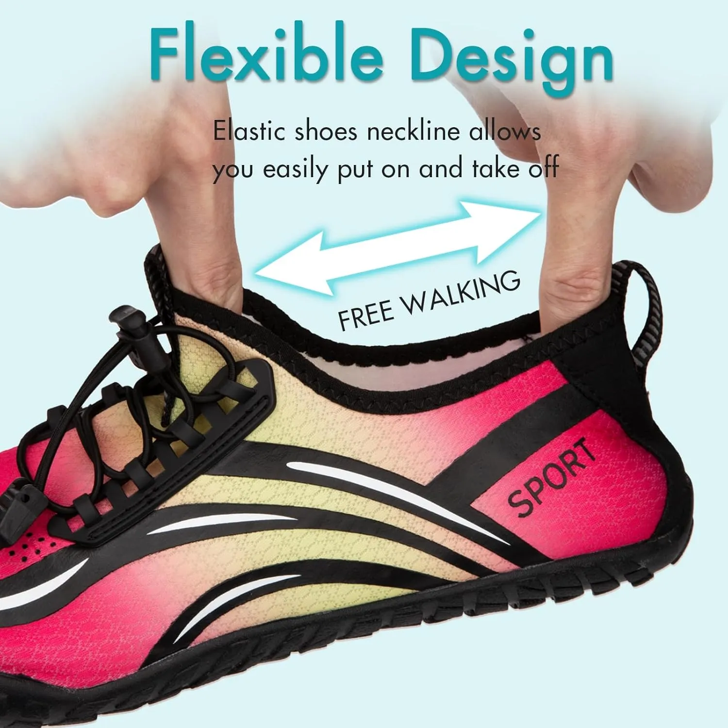 ATHMILE Water Shoes for Women Men Quick Dry Beach Barefoot Aqua Swim Shoes Non-Slip for Wading Rafting Hiking Kayaking