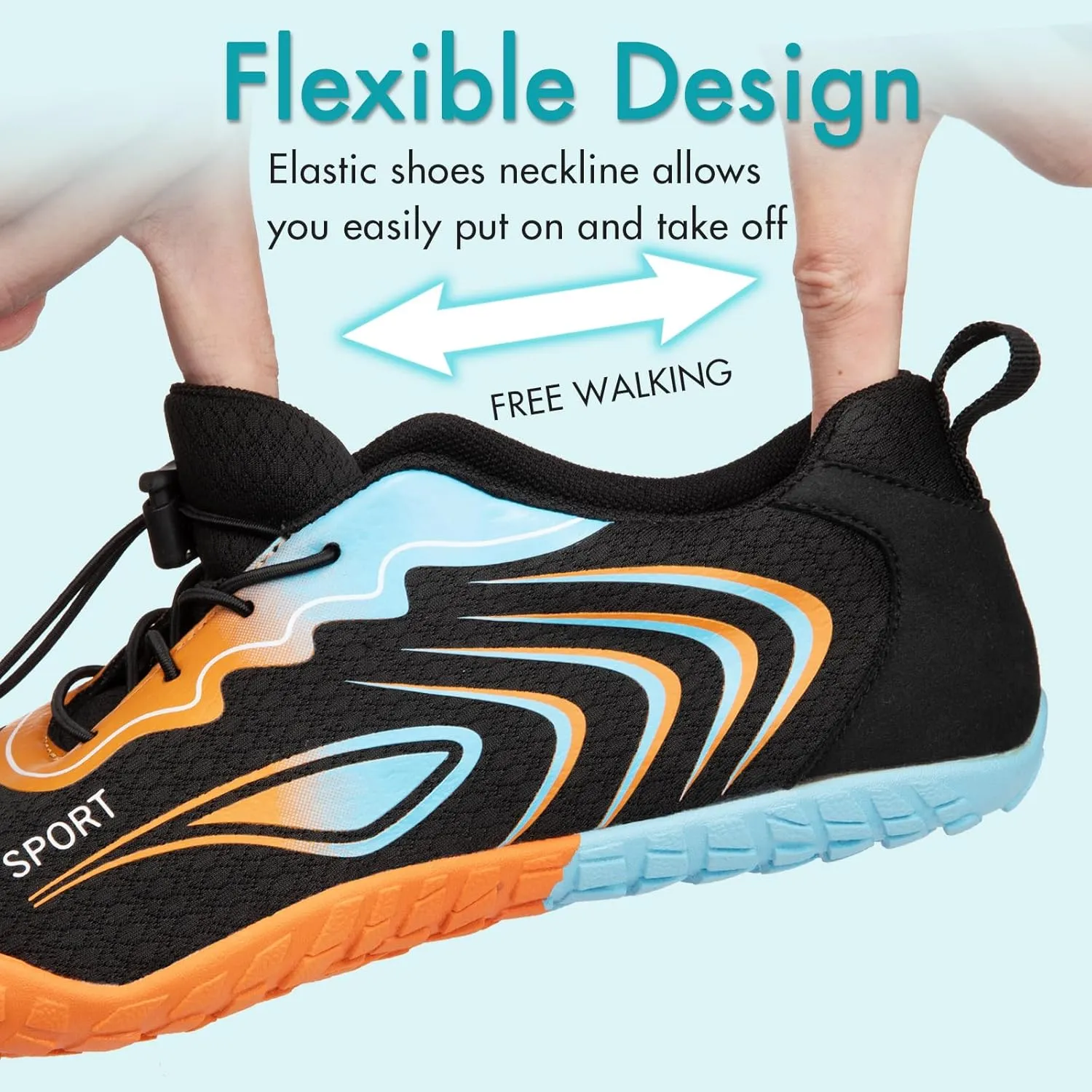 ATHMILE Water Shoes for Women Men Quick Dry Beach Barefoot Aqua Swim Shoes Non-Slip for Wading Rafting Hiking Kayaking