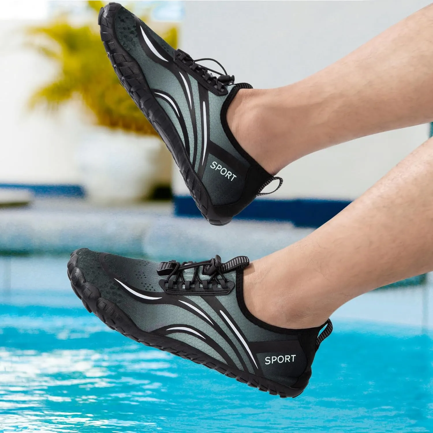 ATHMILE Water Shoes for Women Men Quick Dry Beach Barefoot Aqua Swim Shoes Non-Slip for Wading Rafting Hiking Kayaking