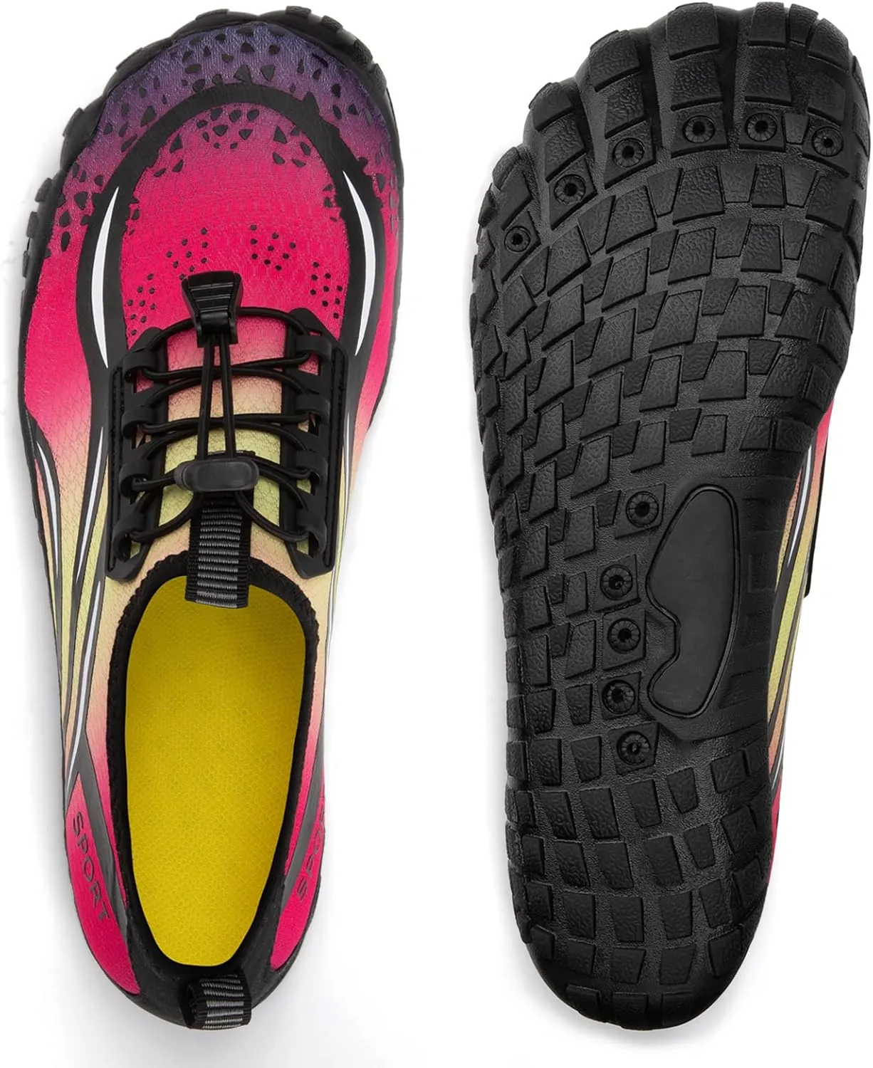 ATHMILE Water Shoes for Women Men Quick Dry Beach Barefoot Aqua Swim Shoes Non-Slip for Wading Rafting Hiking Kayaking