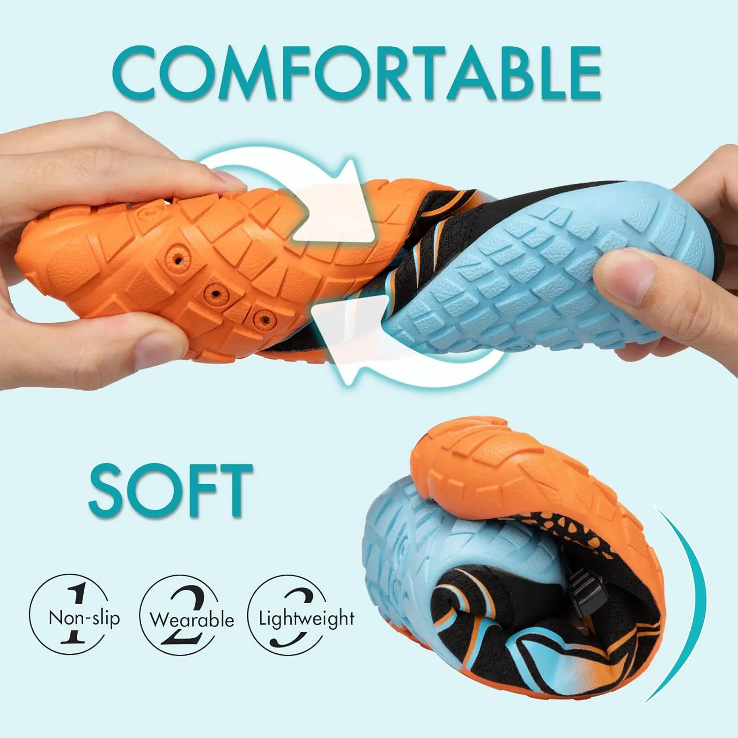 ATHMILE Water Shoes for Women Men Quick Dry Beach Barefoot Aqua Swim Shoes Non-Slip for Wading Rafting Hiking Kayaking