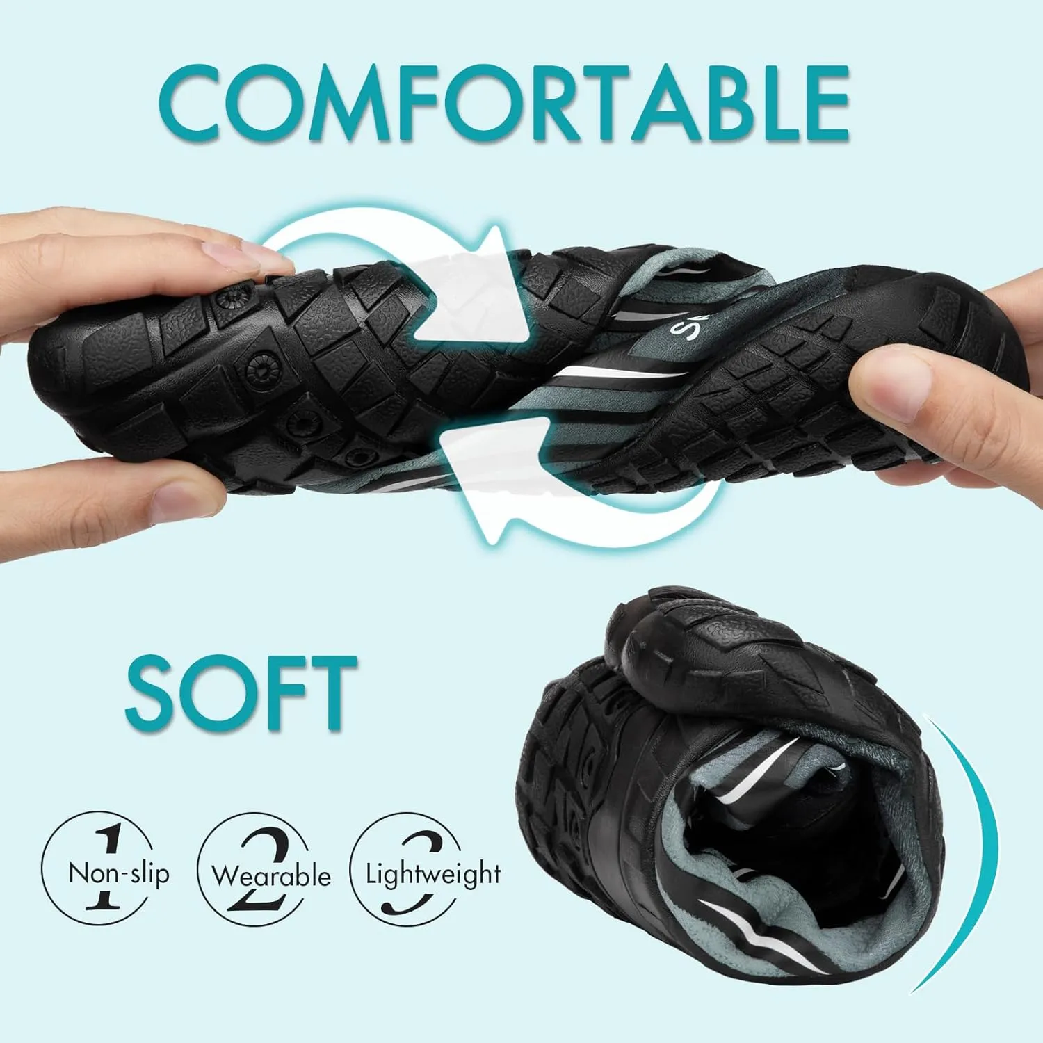 ATHMILE Water Shoes for Women Men Quick Dry Beach Barefoot Aqua Swim Shoes Non-Slip for Wading Rafting Hiking Kayaking