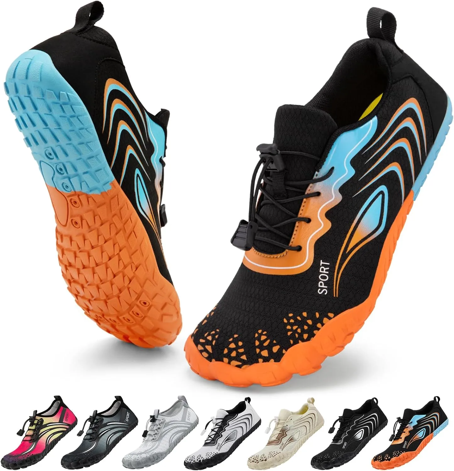 ATHMILE Water Shoes for Women Men Quick Dry Beach Barefoot Aqua Swim Shoes Non-Slip for Wading Rafting Hiking Kayaking