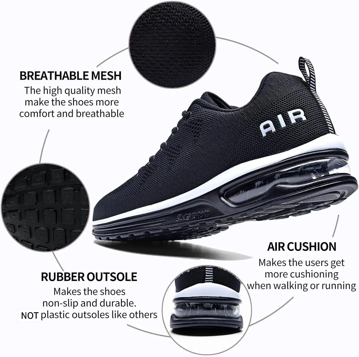 AUPERF Men's Running Shoes Lightweight Breathable Workout Footwear Walking Sports Tennis Sneaker