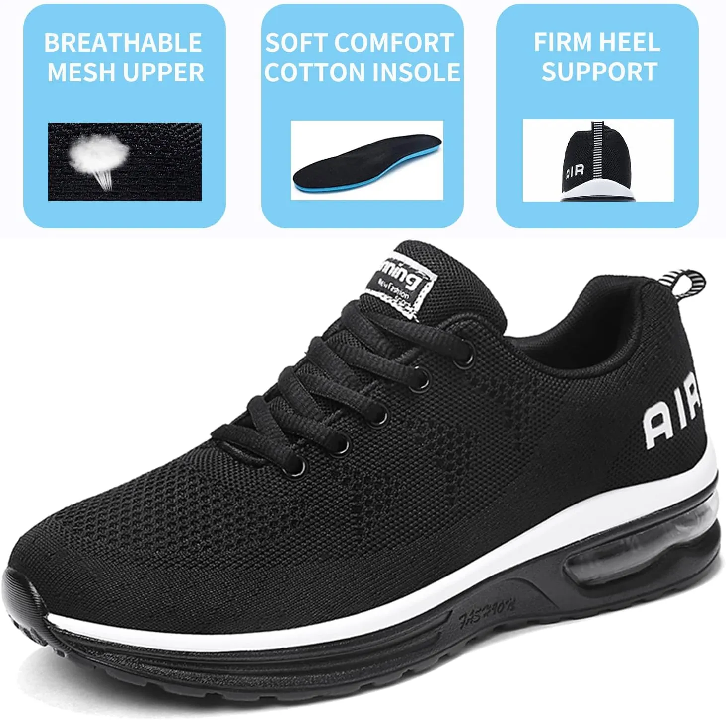 AUPERF Men's Running Shoes Lightweight Breathable Workout Footwear Walking Sports Tennis Sneaker