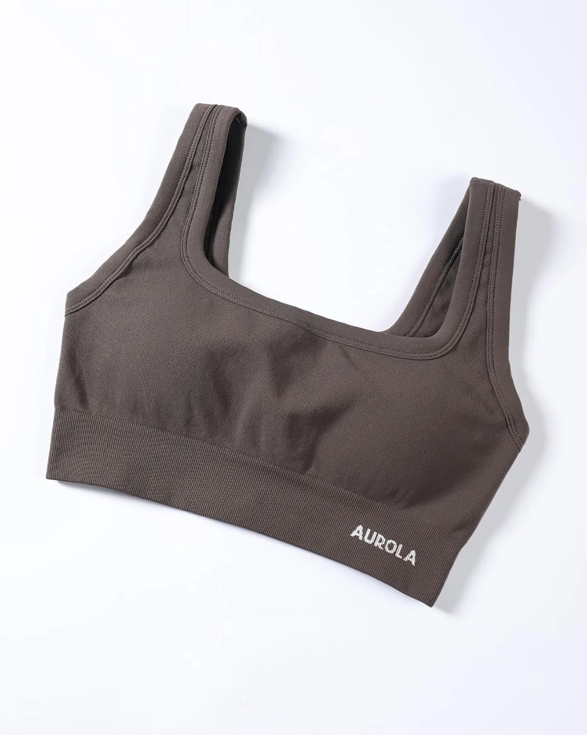 AUROLA Power Sports Bras for Women - Push Up Workout Bra Square Neck Yoga Bra Padded Low Impact Gym Bra Crop Top