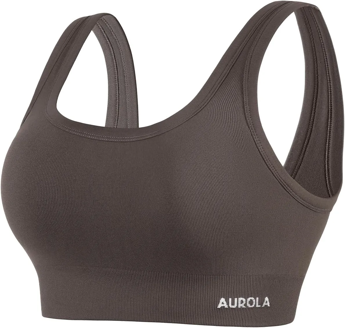 AUROLA Power Sports Bras for Women - Push Up Workout Bra Square Neck Yoga Bra Padded Low Impact Gym Bra Crop Top