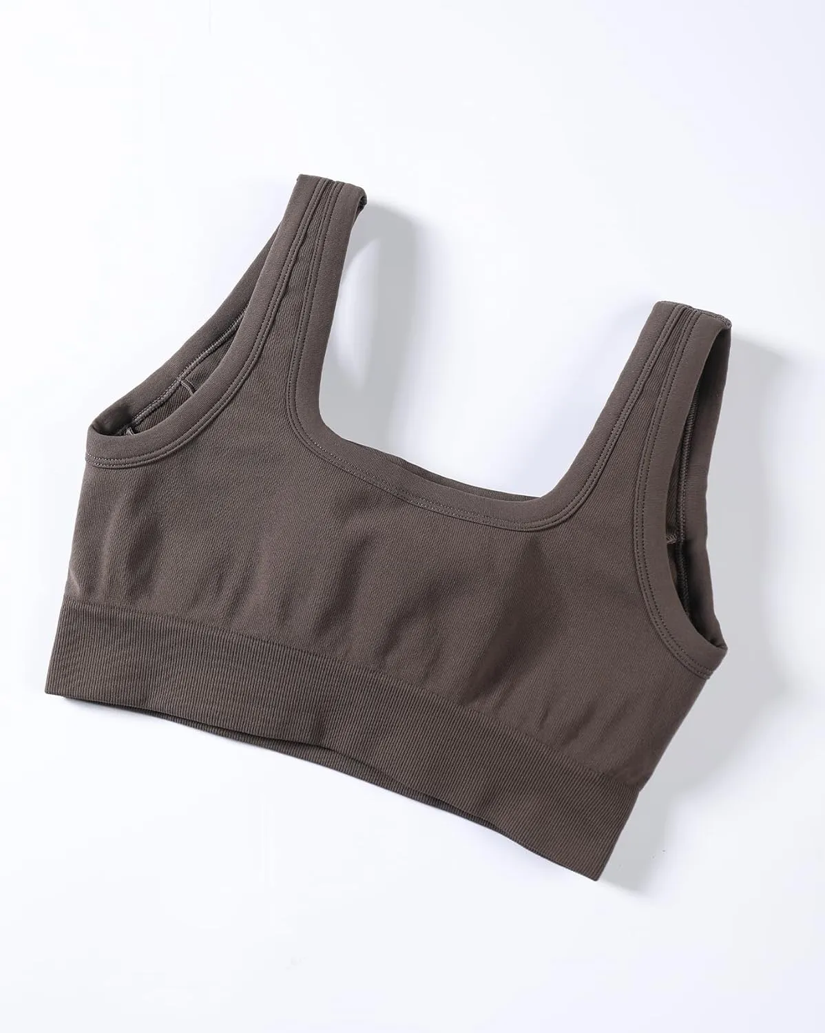 AUROLA Power Sports Bras for Women - Push Up Workout Bra Square Neck Yoga Bra Padded Low Impact Gym Bra Crop Top