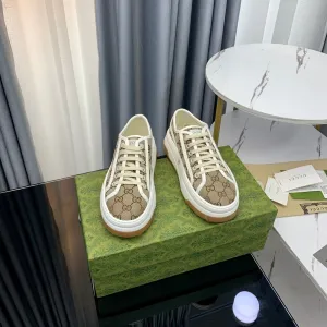 Autumn sale GG BROWN Gucci FLATFORM LIGHT Customer-focused CANVAS SNEAKER