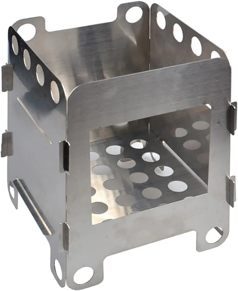 B&C.Room Stainless Steel Style Plug-in Portable Alcohol Stove Foldable Lightweight Wood Burning Stove Camping BBQ