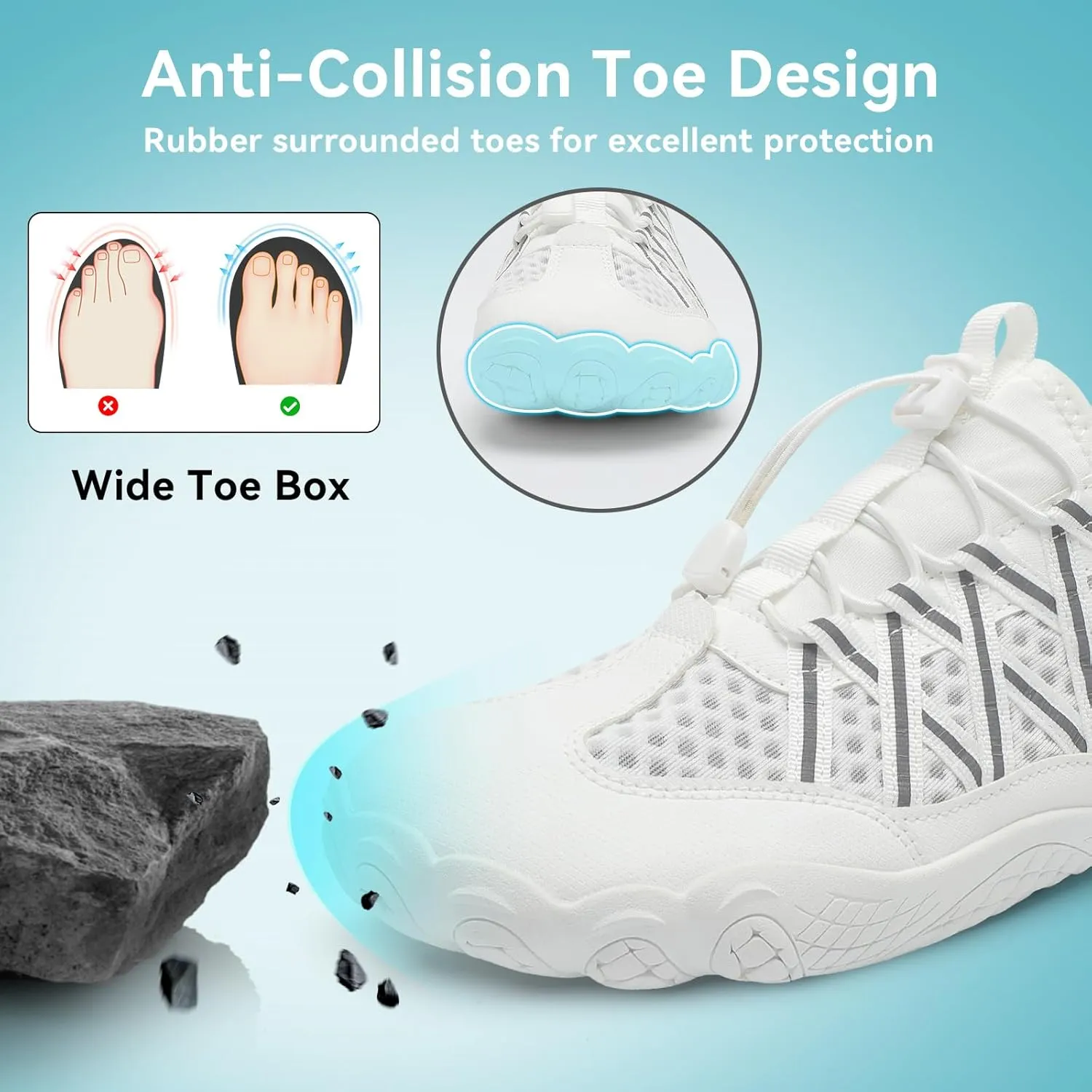 Barefoot Water Shoes for Women Men Wide Toe Box Lightweight Quick Dry Aqua Socks for Swim Beach Surf Boat Hiking Pool Walking Yoga